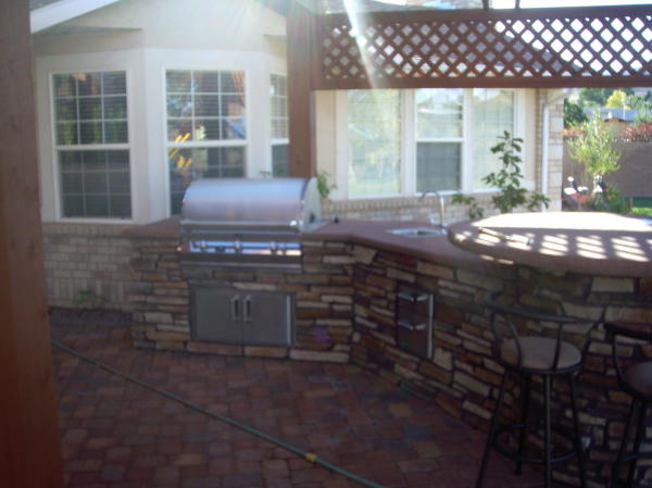 Kitchen under pergola