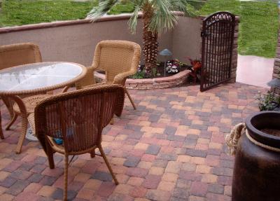 Landscaping inside a courtyard