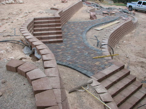 stairs incorporated into diamond wall