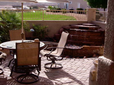 waterfeature inside courtyard