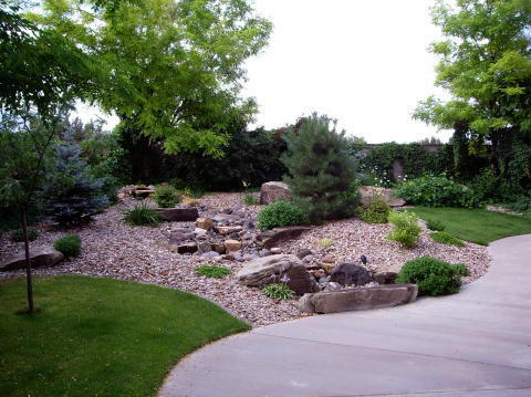 natural creek fountain on a slope