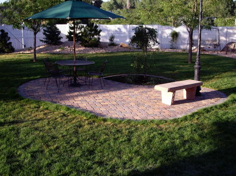 patio in the lawn