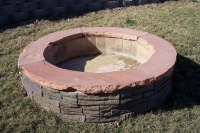 fire pit in the lawn