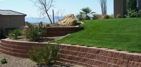 terraces created by retaining a slope