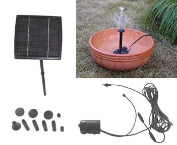 fountain pump with its own solar panel