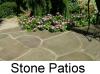 flagstone patio and flowers