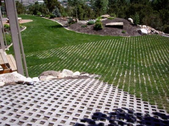 turfstone driveway in lawn areas