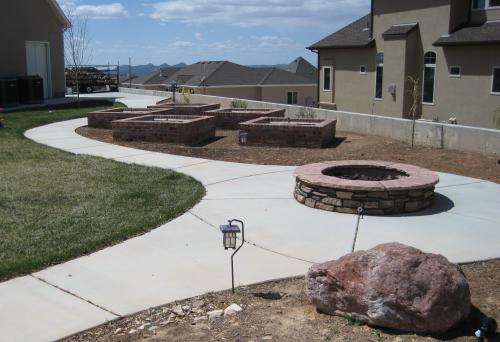 garden boxes with path