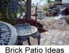 cast iron table and chair on brick patio