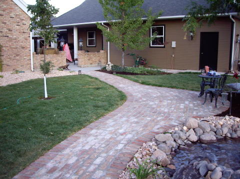 brick patio and walkway