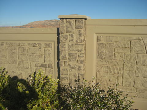 painted pre cast concrete fence