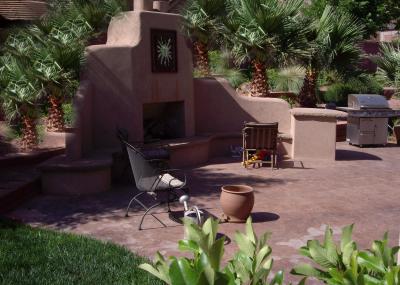 back yard fireplace