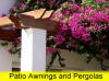 wood pergola with flowers